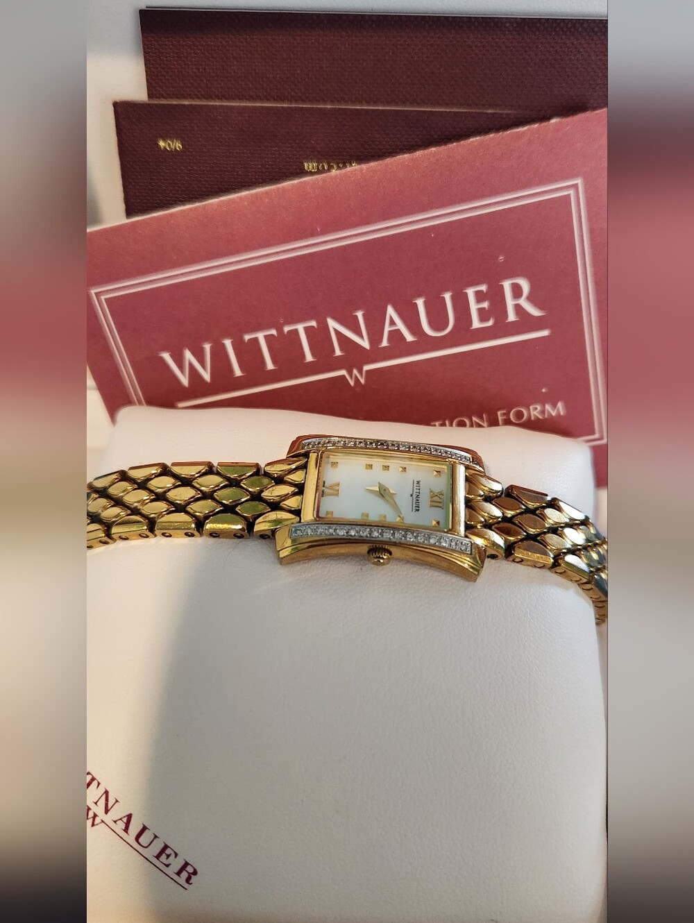 Wittnauer Women's Diamond Bracelet Watch - Gold With Papers & Box Needs Battery